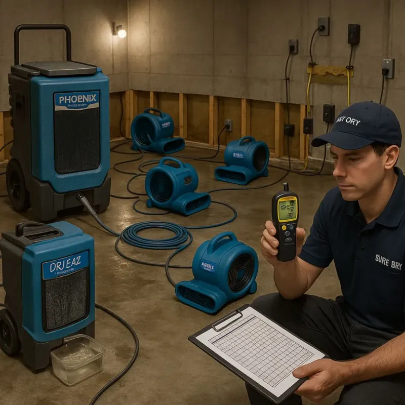 Structural Drying and Dehumidification process in Ordway, CO